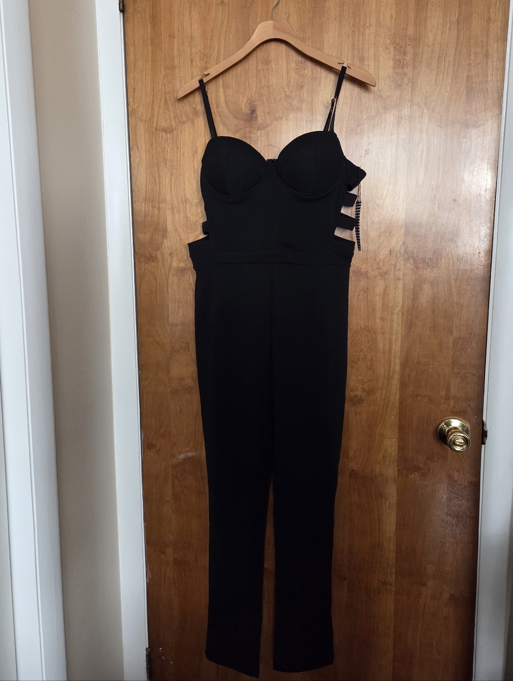 Haute Monde Black Strappy Bustier Jumpsuit